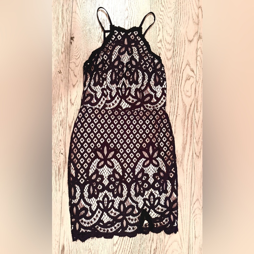 Jodi Kristopher Black Lace Dress